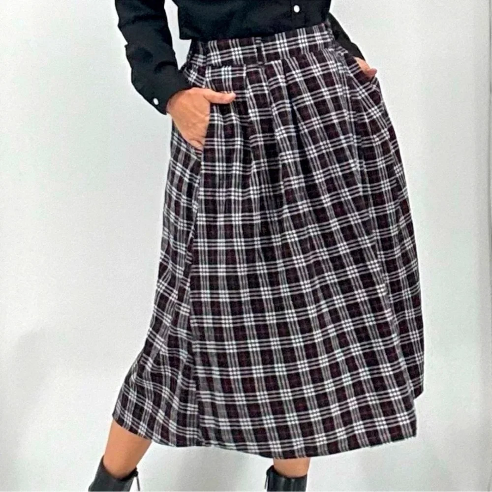 Plaid Blue and Green Women's Skirt - Picture 9 of 11